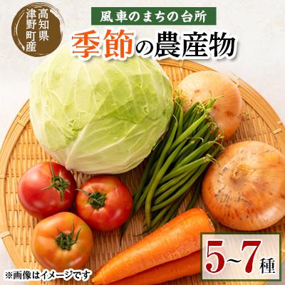 ふるさと納税 津野町 「風車のまちの台所」季節の農産物 5〜7種類