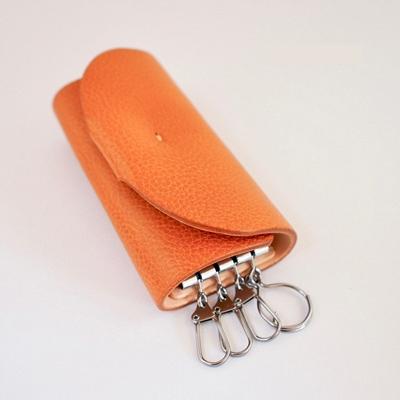 ふるさと納税 七尾市 [本革]キーケース/4連キーリング付/キャメル/ハンドメイド