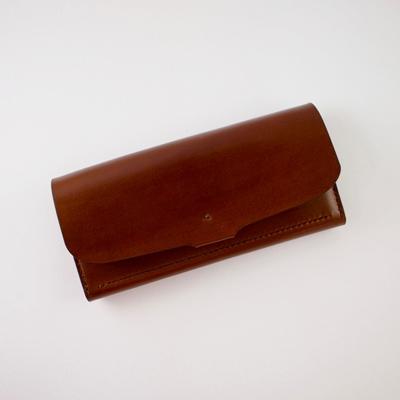 ふるさと納税 七尾市 [本革]長財布/チョコ/ハンドメイド