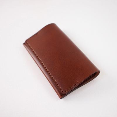 ふるさと納税 七尾市 [本革]名刺入れ/チョコ/ハンドメイド