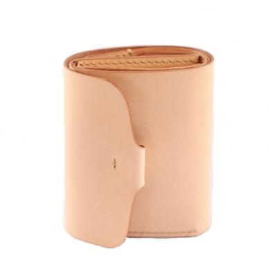 ふるさと納税 七尾市 [本革]折りたたみ財布/ナチュラル/ハンドメイド