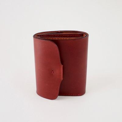 ふるさと納税 七尾市 [本革]折りたたみ財布/マホガニー/ハンドメイド