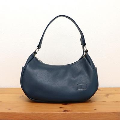 ふるさと納税 旭市 日本製 牛革 コロン手提げ2way ネイビー