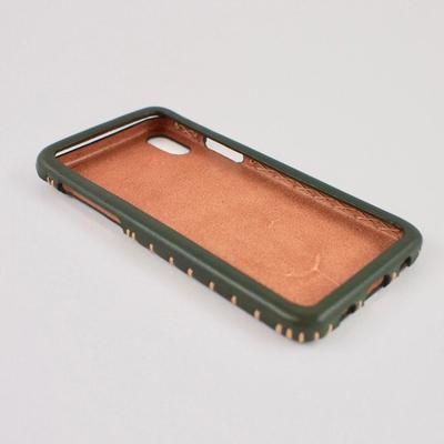 ふるさと納税 七尾市 [iPhoneXSMax用]本革ケース/グリーン/ハンドメイド