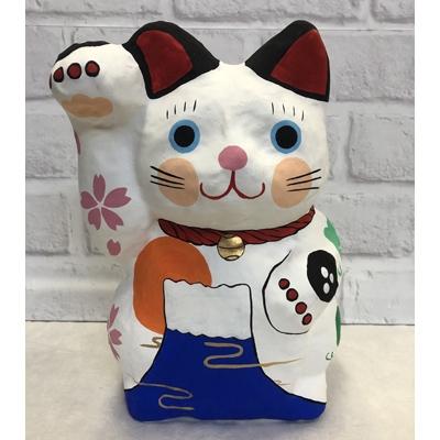 ふるさと納税 春日部市 縁起富士招き猫 手作り張子人形