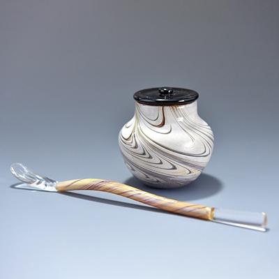 ふるさと納税 宇治田原町 高級ガラス工芸品 棗と茶杓セット