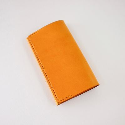 ふるさと納税 七尾市 [本革]名刺入れ/イエロー/ハンドメイド
