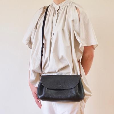 ふるさと納税 七尾市 [本革]ショルダーバッグ/ブラック/ハンドメイド