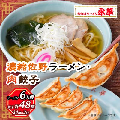 ふるさと納税 佐野市 [佐野餃子(中)肉餃子24個4人前]×2袋と[濃縮佐野ラーメン]6人前