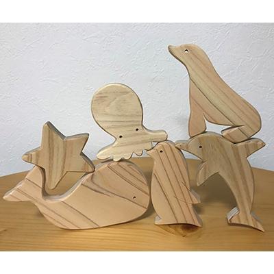 ふるさと納税 新見市 にいみのひのき お風呂の積み木(海の動物6個)