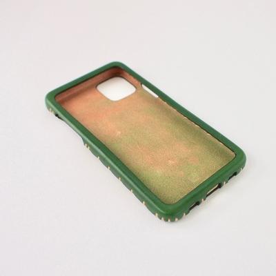 ふるさと納税 七尾市 [iPhone11proMax用]本革ケース/グリーン/ハンドメイド