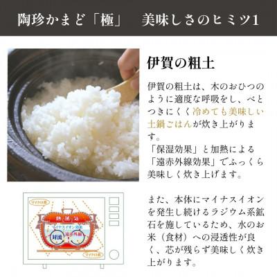 ふるさと納税 伊賀市 長谷園　伊賀焼 電子レンジ炊飯土鍋 陶珍かまど 「極」2合炊き　クロ |  | 02