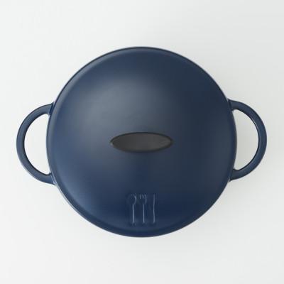 ふるさと納税 弥彦村 栗原はるみ うまみ鍋 22cm(ネイビー) ガス・IH