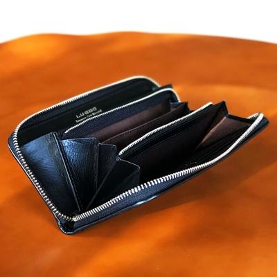ふるさと納税 新庄市 LUEGO 山形牛革 限定モデルラウンド長財布/チョコ