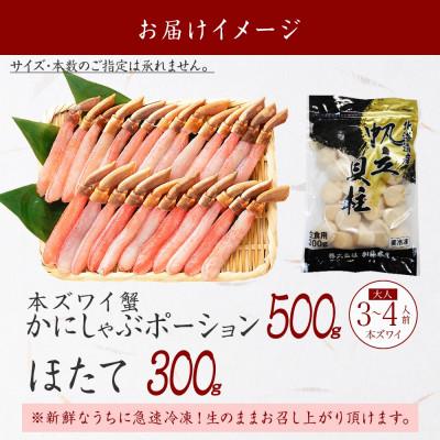 ふるさと納税 弟子屈町 【のし付】ズワイガニポーション 約500g 生食可 \u0026 ホタテ 300g 北海道 弟子屈町 3339_3