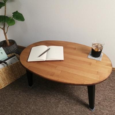 ふるさと納税 守口市 天然木 たまご 折りたたみローテーブル