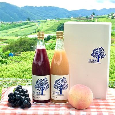 ふるさと納税 山梨市 ぶどうジュース 桃ジュース 各720ml 計2本 山梨県産[牧丘の巨峰]&amp;[山梨の桃]ジュースセット