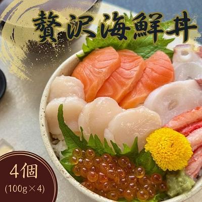 ふるさと納税 北見市 [北海道北見市加工]贅沢海鮮丼4個入りセット