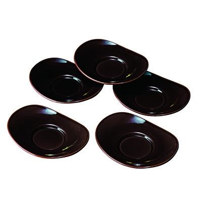 ふるさと納税 海南市 紀州漆器 茶托 長角形 溜 松葉 5枚組