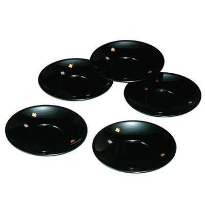 ふるさと納税 海南市 紀州漆器 茶托 黒 千鳥 5枚組