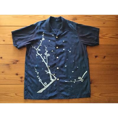 ふるさと納税 藍住町 藍染めのアロハシャツ(梅)
