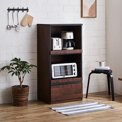 ふるさと納税 大川市 幅59cmコンパクトサイズ レンジ台 スイム[カラー:ウォールナット]