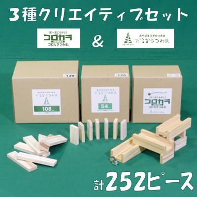 ふるさと納税 三股町 みやざきスギのつみき コロカラ&amp;からからつみき3種類クリエイティブセット252P[B-1710]