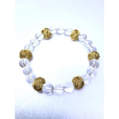 ふるさと納税 伊賀市 (組紐×水晶)ブレスレット 金