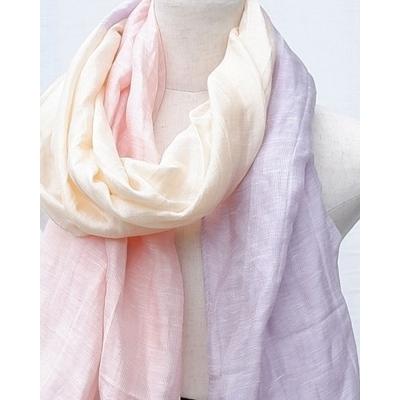 ふるさと納税 富士河口湖町 郡内織物「富士桜工房」リネン×シルク通気性に優れたストール「さらつや」二つ色