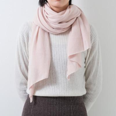 ふるさと納税 忠岡町 日本製 BABY CASHMERE STOLE(150cm×60cm) アイスピンク