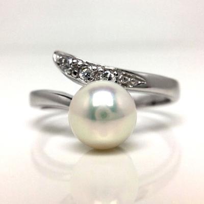 ふるさと納税 志摩市 アコヤ真珠リング 6.5〜7.0ミリ 高品質パール シルバー フリーサイズ