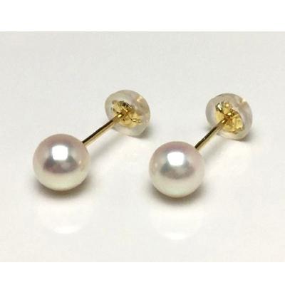 ふるさと納税 志摩市 アコヤ真珠ピアス 5.0〜5.5ミリ 高品質パール K18(18金)
