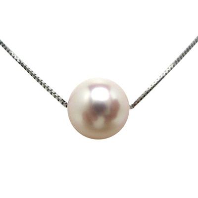 ふるさと納税 志摩市 花珠クラス・アコヤ真珠スルーペンダント 8.5〜9.0ミリ Pt850 47cm(調整可能)