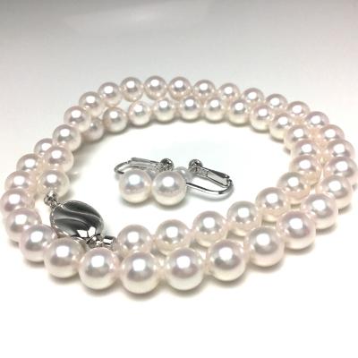 ふるさと納税 志摩市 アコヤ真珠ネックレス・イヤリングセット 7.0〜7.5ミリ ホワイト・ホワイトピンク系高品質パール