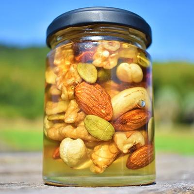 ふるさと納税 高野町 ナッツの蜂蜜漬[峠の彩] 熊野古道 峠の蜂蜜×ナッツ(高野町)