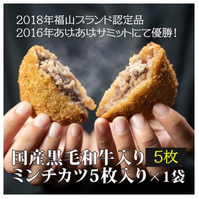 ふるさと納税 福山市 地元の行列店!池口精肉店のミンチカツ5個+塩で食べるハンバーグステーキ2個