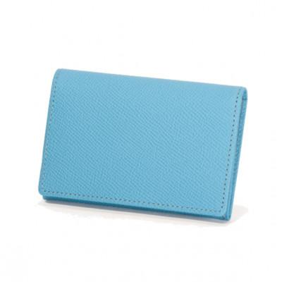 ふるさと納税 葛飾区 ASUMEDERU ハンドメイド ドイツ製牛革 カード名刺入れ ブルー