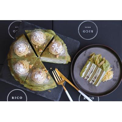 ふるさと納税 山県市 和栗ミルクレープ抹茶 5号サイズ 1ホール1個1,000g[RICO DOLCE]