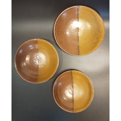 ふるさと納税 山北町 鉄釉掛け分け 大中小組皿(3客)