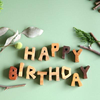 ふるさと納税 木津川市 [アルファベットブロック]HAPPY BIRTHDAY 小さな木のインテリア 木製ブロック