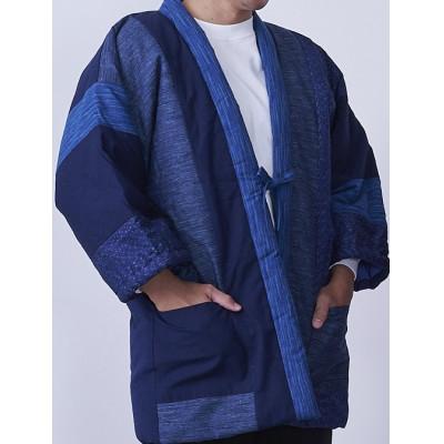 ふるさと納税 筑後市 筑後市産織物 紳士切り替えはんてん 紺