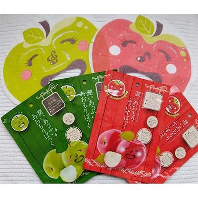 ふるさと納税 青森市 りんごぱっく(可愛いシート)赤&amp;緑計4枚青森産プロテオグリカン&amp;リンゴ水でしっとり肌へ