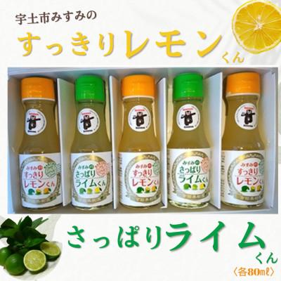 ふるさと納税 宇城市 レモンくん・ライムくん100%果汁 80ml×5本セット