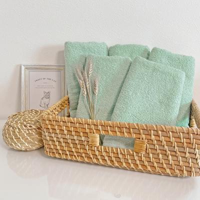 ふるさと納税 泉佐野市 泉州タオル「普段使いにぴったりの ミニバスタオル」5枚セット(ミントグリーン)