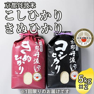 ふるさと納税 亀岡市 [食べ比べ]令和7年産 京都丹波産 お米 コシヒカリ&amp;キヌヒカリ 精米 各5kg 計10kg