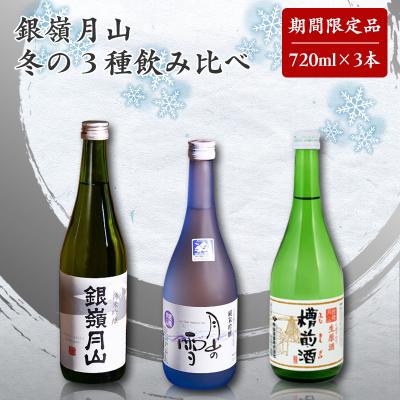 ふるさと納税 寒河江市 銀嶺月山 冬の3種 地酒飲み比べセット(720ml×3本)