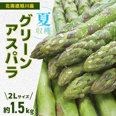 ふるさと納税 旭川市 [先行受付]2026年7月より発送予定「夏収穫グリーンアスパラ」2Lサイズ約1.5kg_00415