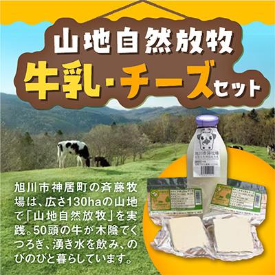 ふるさと納税 旭川市 斉藤牧場の山地自然放牧牛乳・チーズセット_00579 | 