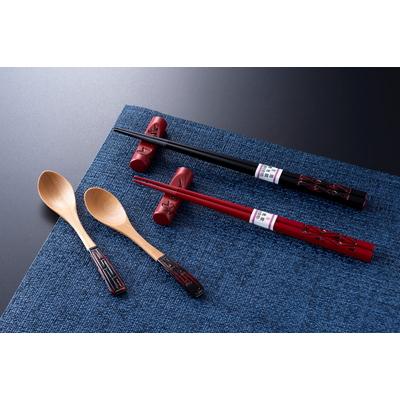 ふるさと納税 村上市 村上木彫堆朱　箸・箸置き・ティースプーンセット　D4057 | 