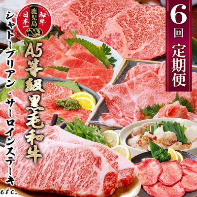 ふるさと納税 枕崎市 定期便(6回)鹿児島県産A5等級黒毛和牛シャトーブリアン・サーロインステーキetc
